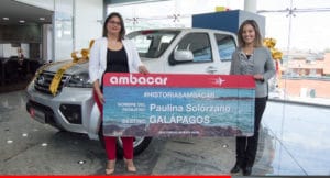 entrega de premio viaje a Galápagos de historias Ambacar